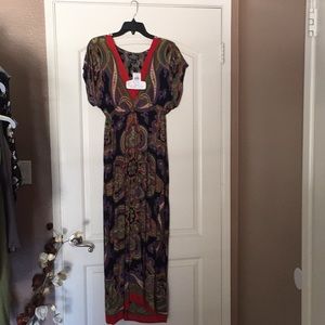 Short sleeve colorful long maxi